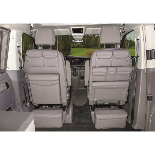 UTILITY sedile cabina guida  con MULTIBOX Maxi,VW T6.1/T6/T5  California Beach e Multivan,  Design pelle Palladium