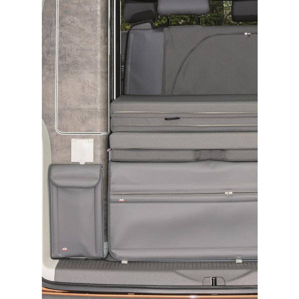 UTILITY Kleiderschrank Heck, ideal auch zur Aufbewahrung der Dusche, VW T6.1/T6/T5 California, Design Leder Palladium