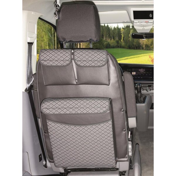 UTILITY sedile cabina guida  con MULTIBOX Maxi, VW T6.1/T6/T5 California Beach e Multivan, Design Quadratic