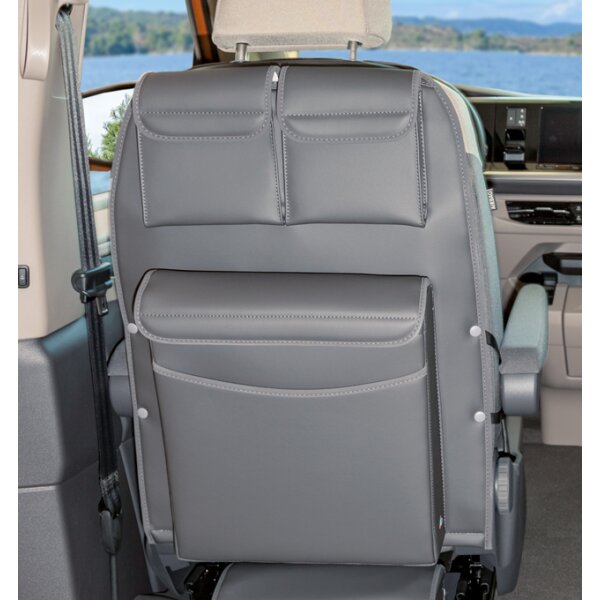 UTILITY - Rückenlehne FH-Sitz mit MULTIBOX Maxi "Leder Raven" VW T7 Multivan