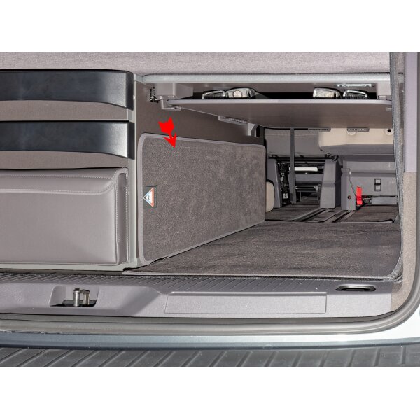 Tappetino protettivo armadio vano bagagli posteriore, Design "Raven", VW T7 Beach Camper/Caddy 5