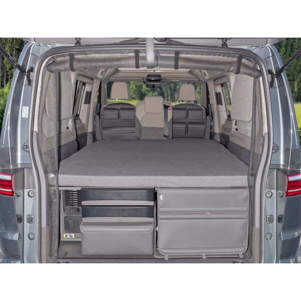 iXTEND ® Spannbettlaken Original-Faltbett, Design "Single-Jersey", Raven, VW T7 Beach Camper / Tour